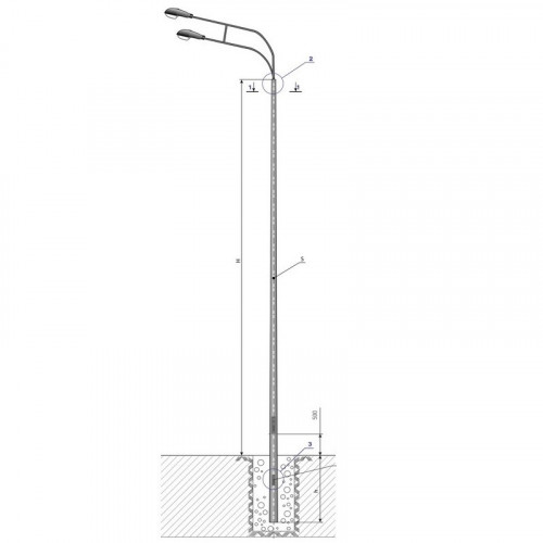 Опора освещения НПГ-9,0/11,0-02-ц